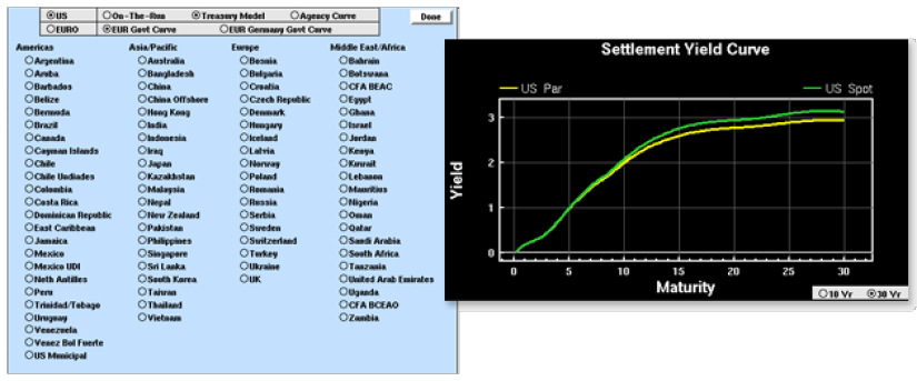 Yield Book Classic yield curve models screenshot