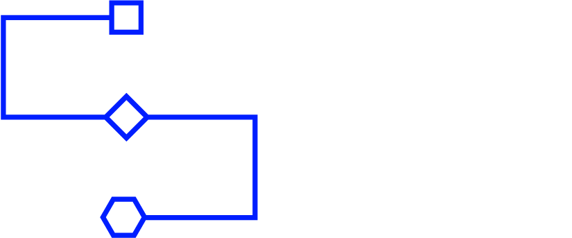 a graphic showing joined shapes