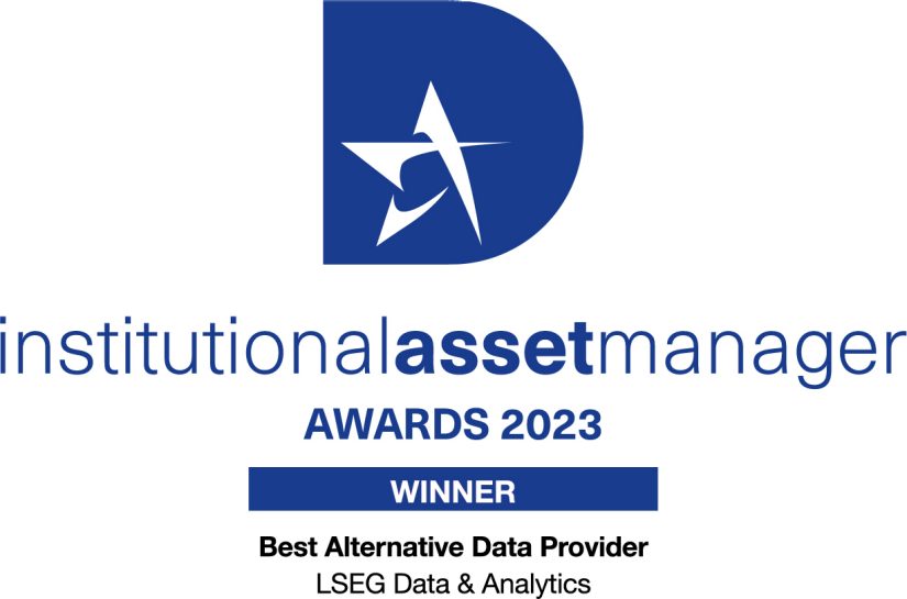 Institutional asset manager award 2023 Winner. Best alternative data provider. LSEG Data & Analytics