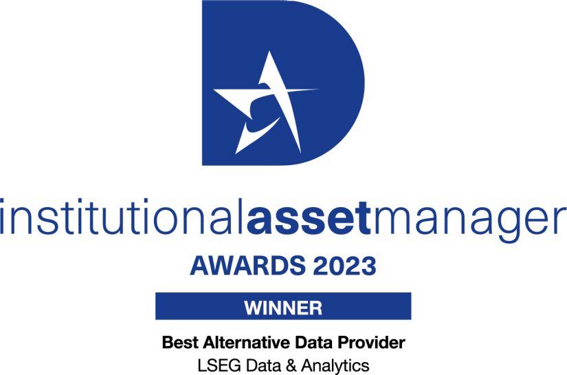 Institutional asset manager award 2023 Winner. Best alternative data provider. LSEG Data & Analytics