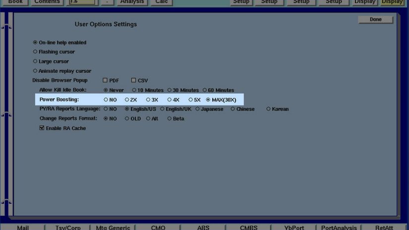 Yield Book Boost power boosting option