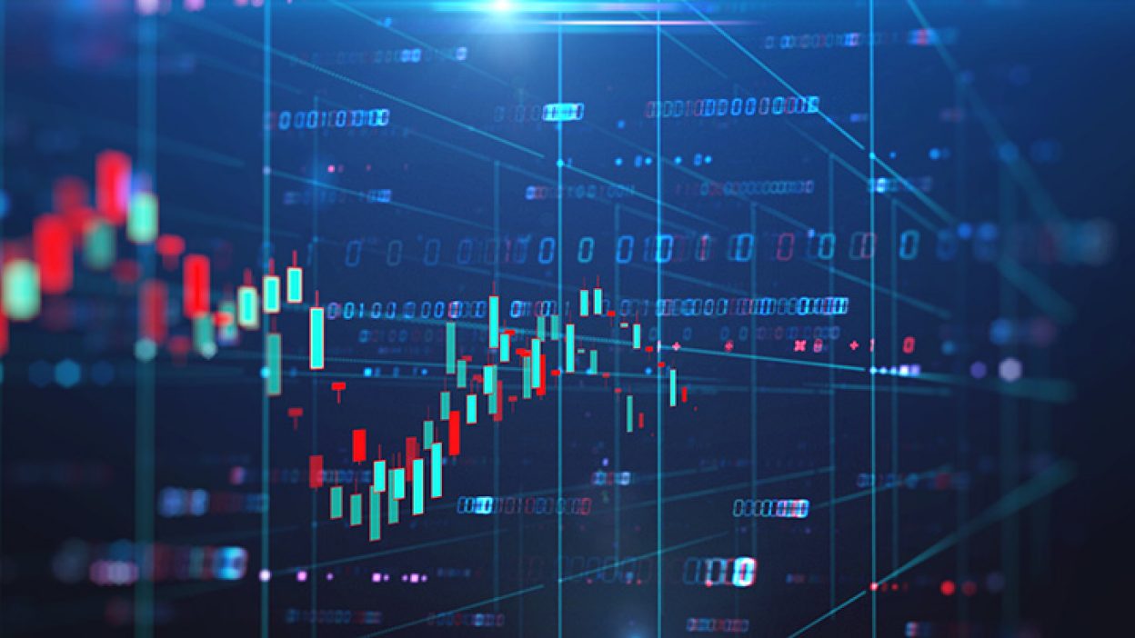 Financial stock market graph illustration ,concept of business investment and stock future trading.