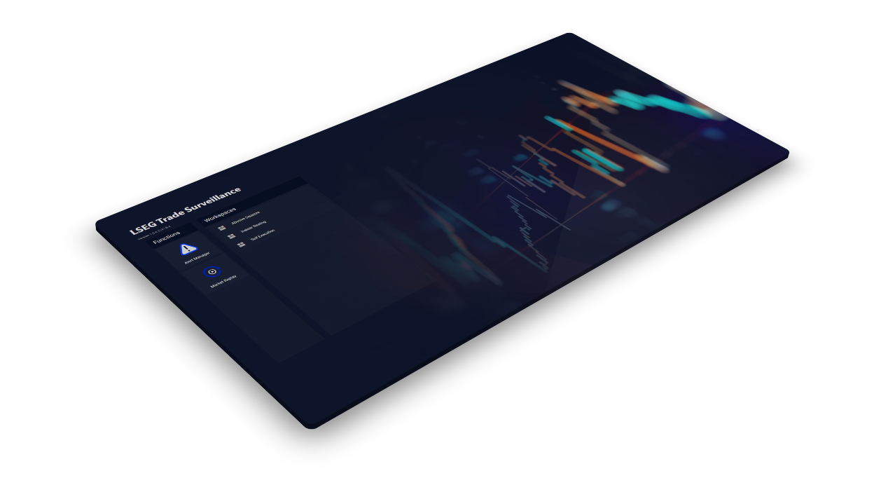 LSEG Trade Surveillance solution product screenshot displaying log-in screen