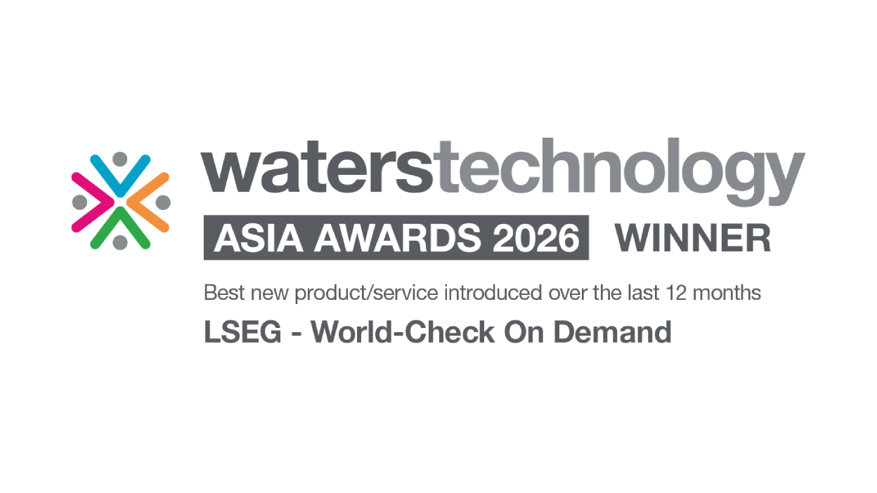 Waterstechnology Asia Awards 2026 Winner - Best evaluated pricing data provider LSEG